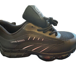 Steel-toed work shoes.  Look like Reebok sneakers.  No size available.